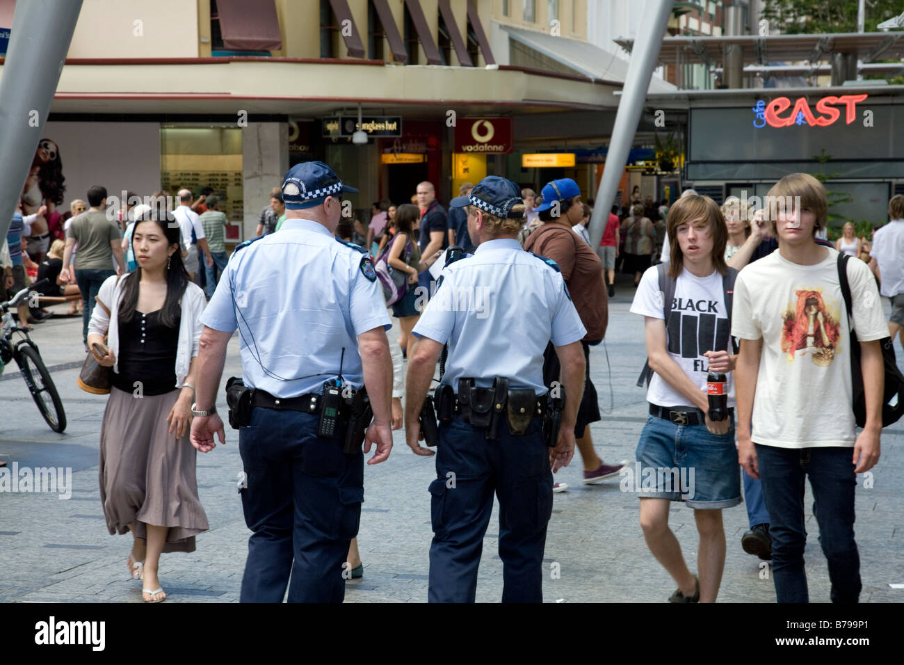 Queensland police officers on patrol in Brisbane city centre,Queensland,Australia Stock Photo