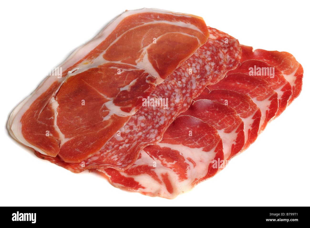 ham and salami slice Stock Photo Alamy