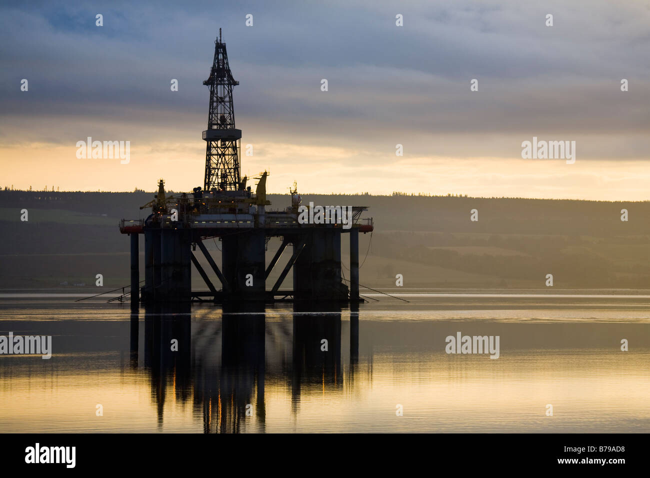 GSF ARCTIC II, Oil Rig in Cromarty Firth, in the port of Invergordon, Scotland Stock Photo