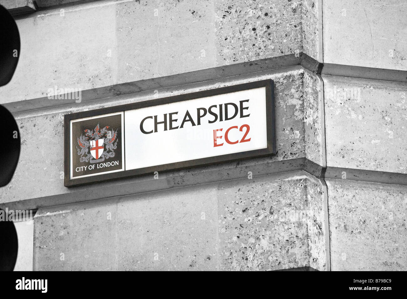 Cheapside. Road sign City of London. Stock Photo