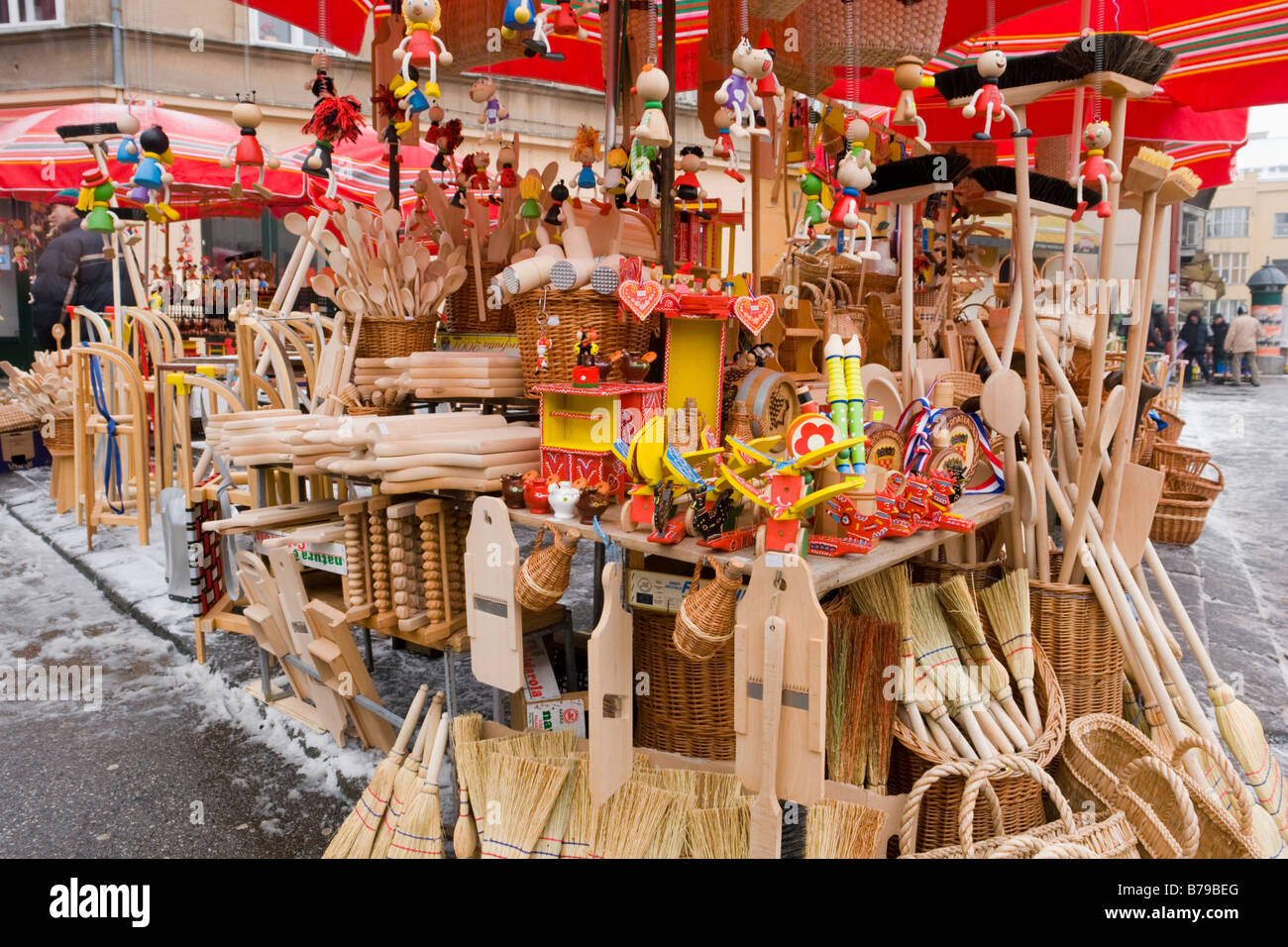 Zagreb Croatia, traditional wooden accessories and toys gathered