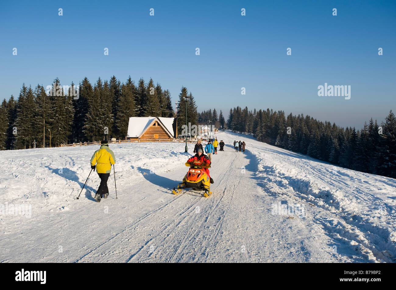 People strolling on Gubalowka Hill Zakopane Tatra Mountains Podhale ...