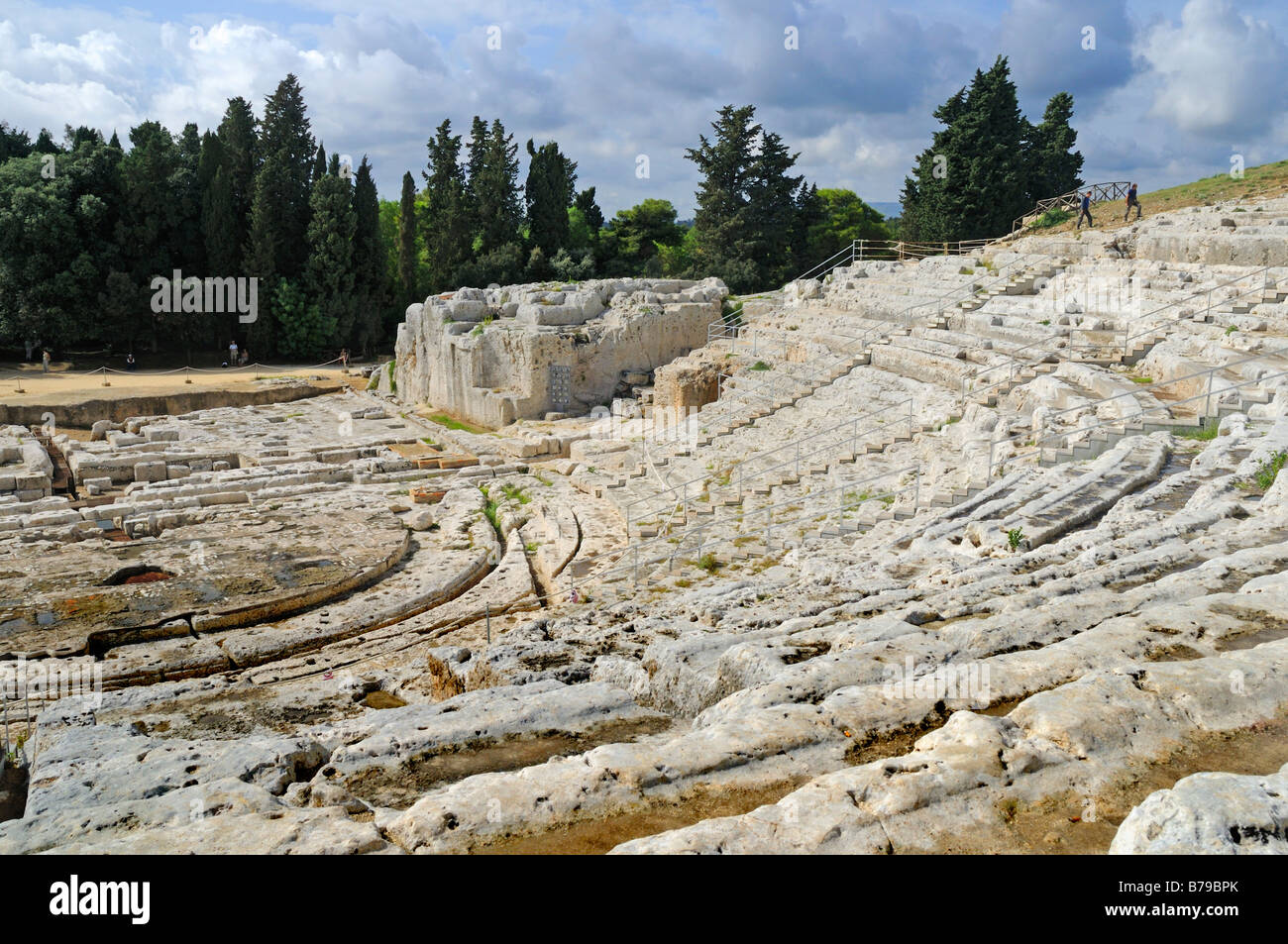 The Greek Theatre in the Neopolis Archaeological Zone of Syracuse(Siracusa) Sicily Italy Stock Photo