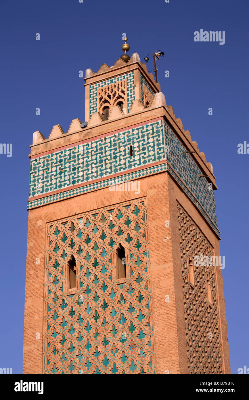 The minaret of the Kasbah Mosque, Marrakech, Morocco Stock Photo
