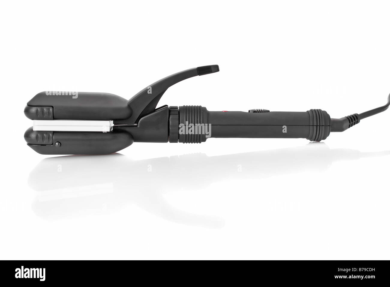 Hair straightener with ceramic plates isolated on white Stock Photo Alamy