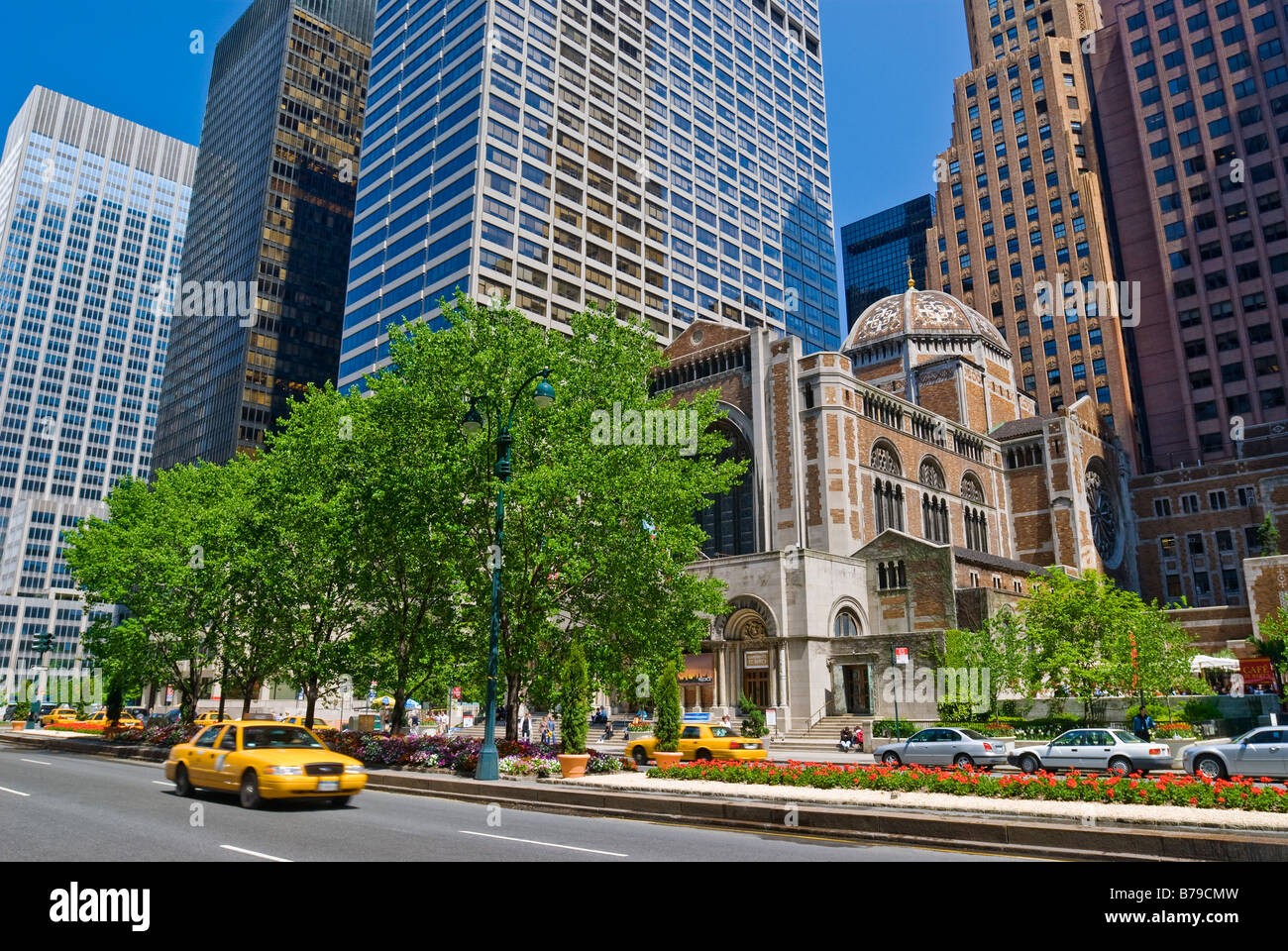 St. Bartholomew Church on 'Park Avenue' in Midtown Manhattan, New York City. Stock Photo