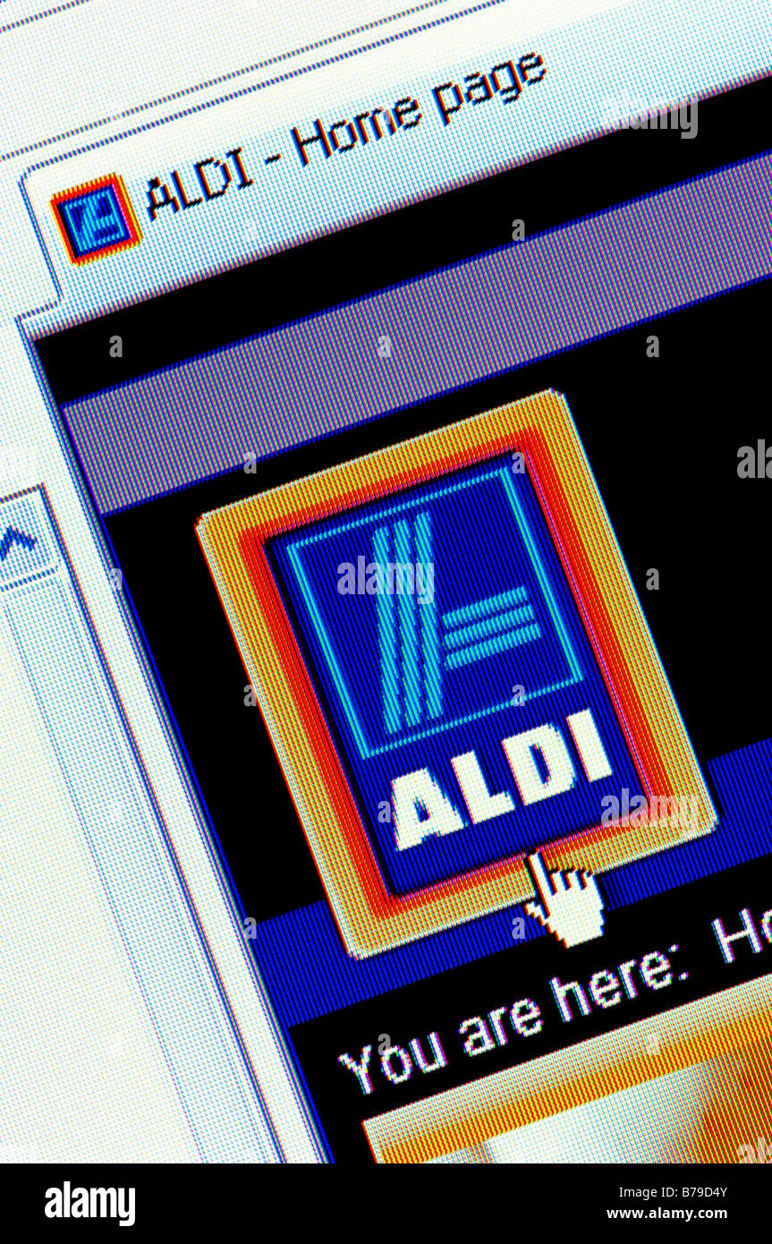 Macro screenshot of Aldi website (Editorial use only Stock Photo - Alamy