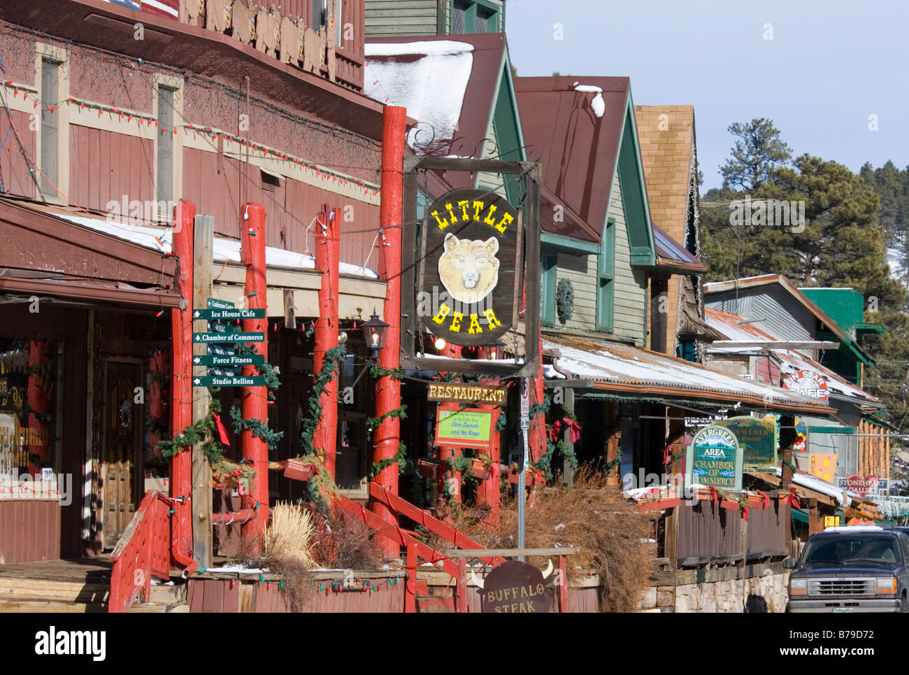 World famous old west Little Bear Saloon in Evergreen Colorado Stock