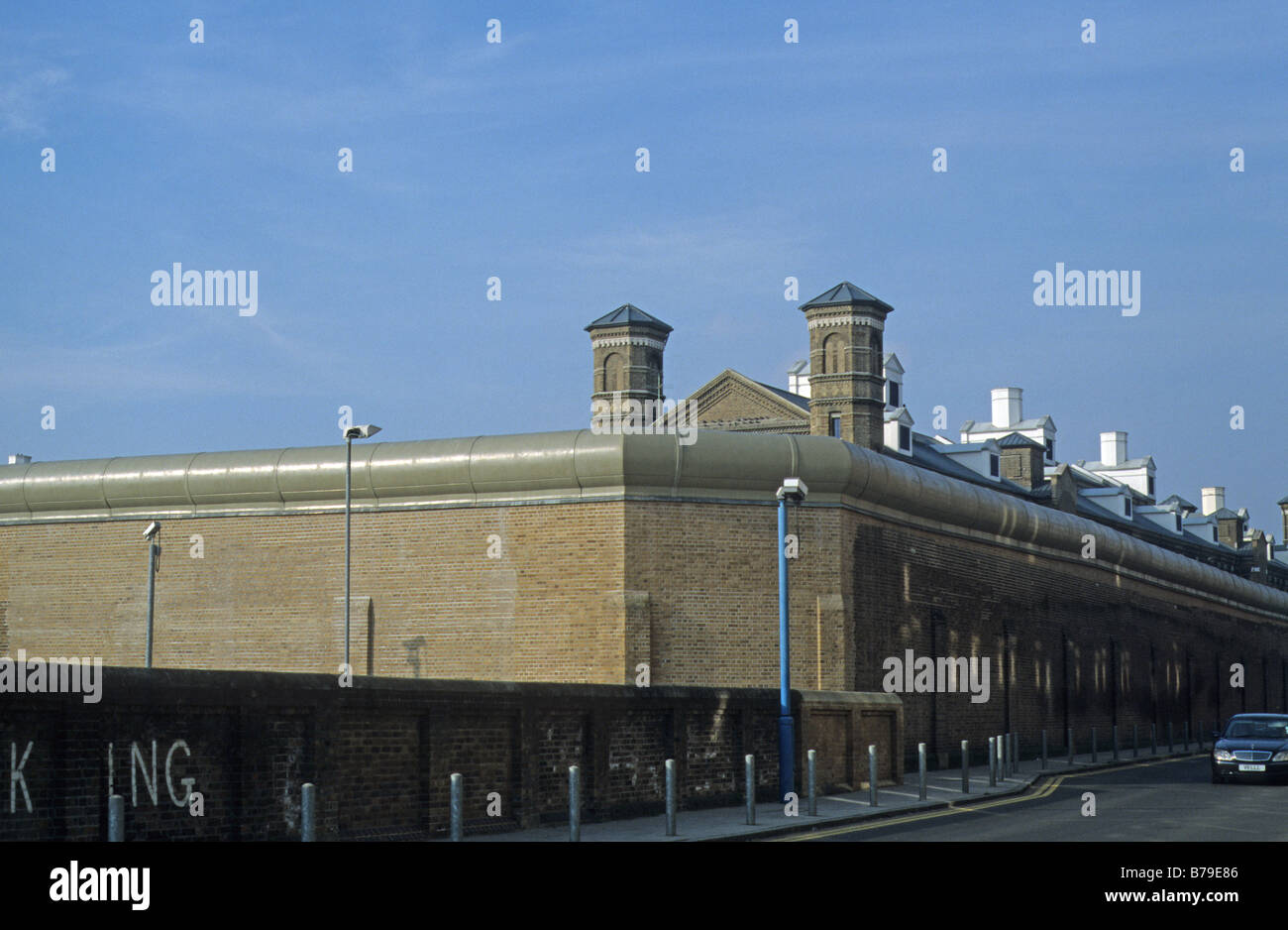 Wormwood Scrubs prison, Du Cane Road, London W12, perimeter wall. Stock Photo