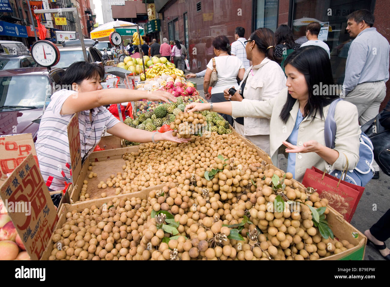 A Chinese grocery market in Chinatown Manhattan New York City The