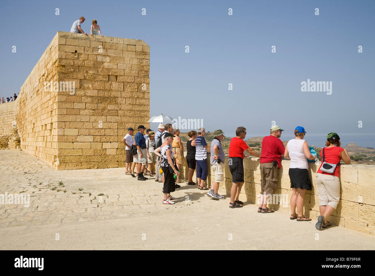 Tourists visiting the Citadel, Victoria, Gozo, Malta Stock Photo