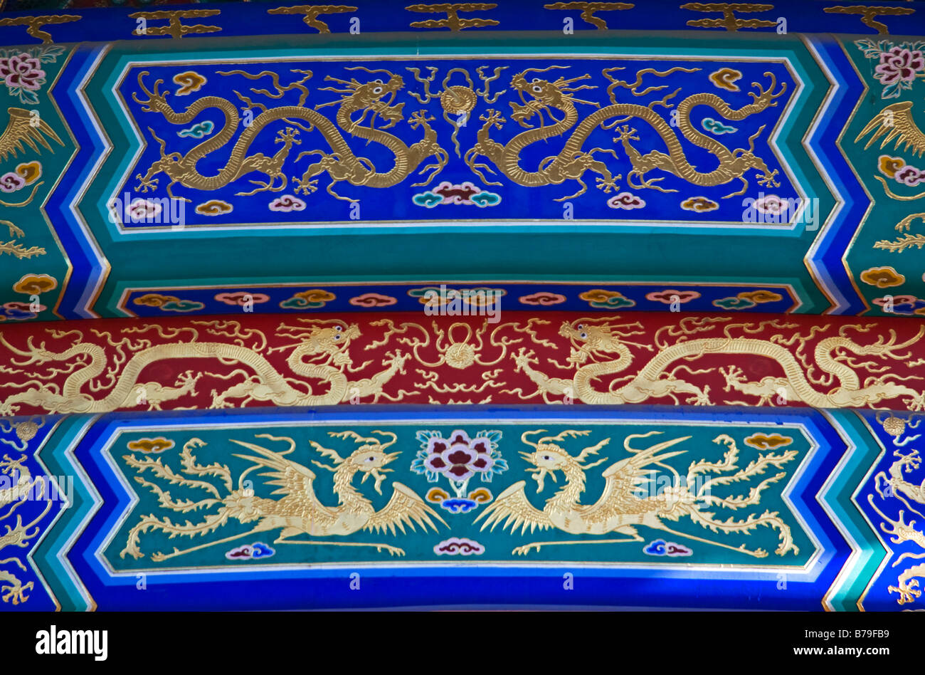Ornate Dragon Design Close up at the Temple of Heaven Beijing China Stock Photo