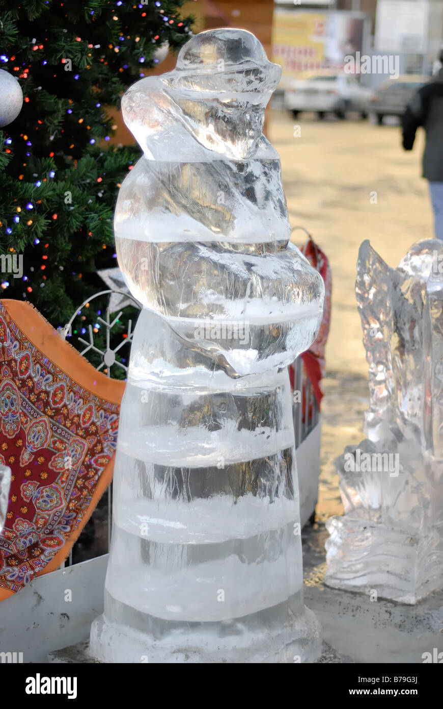 Woman ice sculpture Stock Photo