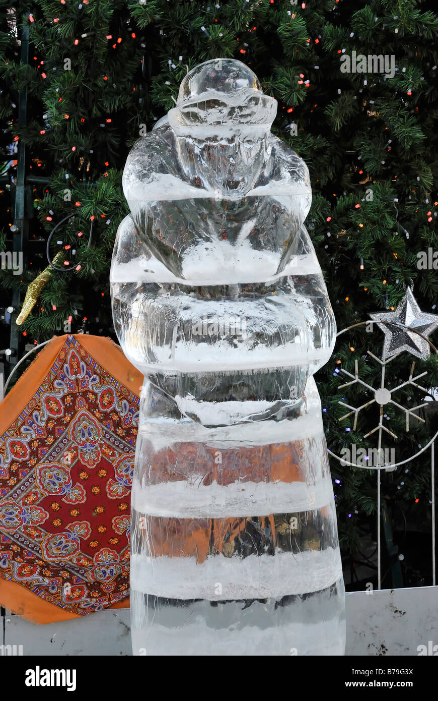 Woman ice sculpture Stock Photo