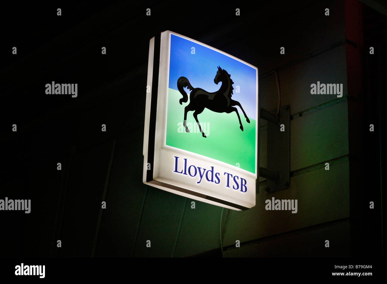 The Lloyds TSB sign outside the branch in Exeter Stock Photo