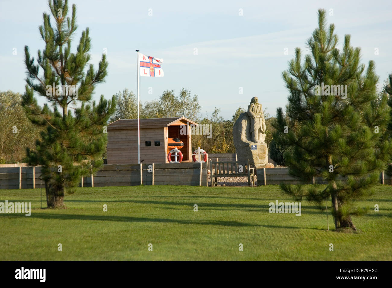 Royal National Lifeboat Institution Memorial at the National Memorial Arboreteum at Alrewas in Staffordshire, England Stock Photo