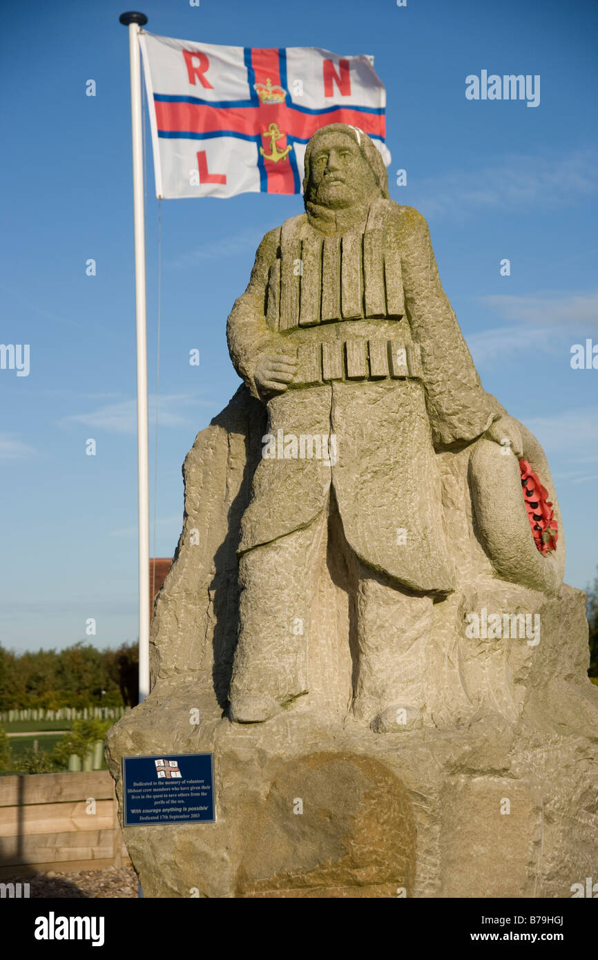 Royal National Lifeboat Institution Memorial at the National Memorial Arboreteum at Alrewas in Staffordshire, England Stock Photo