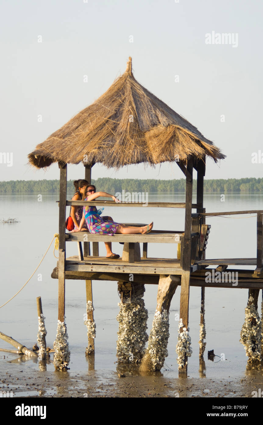 Jetty Tendaba Camp The Gambia Stock Photo