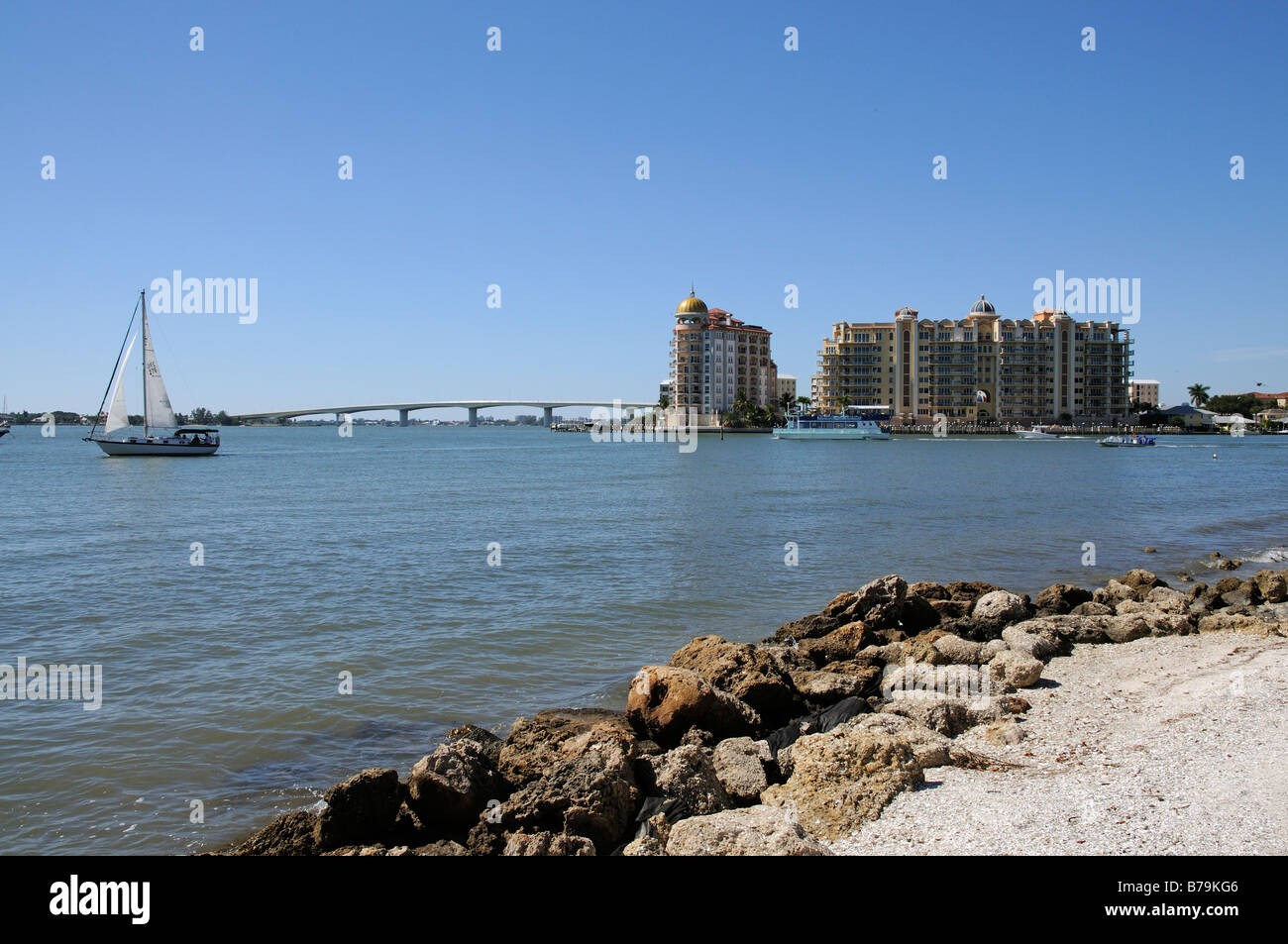 Oyster Bay development Sarasota Florida USA viewed from the Bayfront