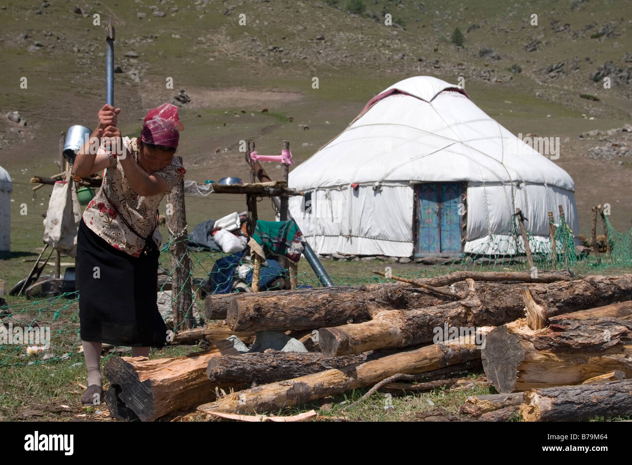 Mongolian nomad camp hi-res stock photography and images - Alamy