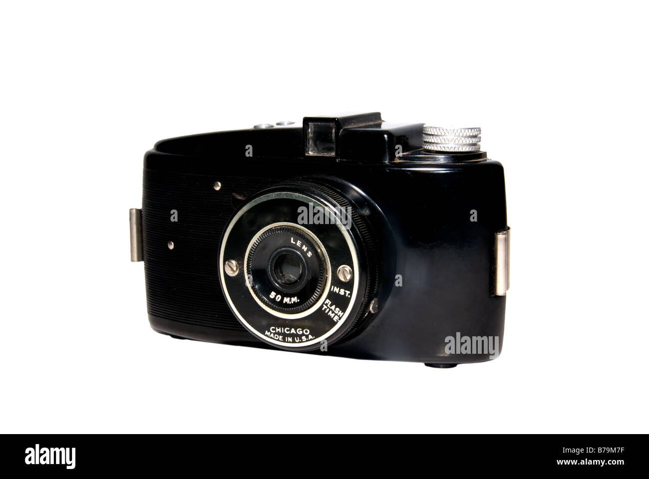 Vintage camera isolated on white background Stock Photo - Alamy