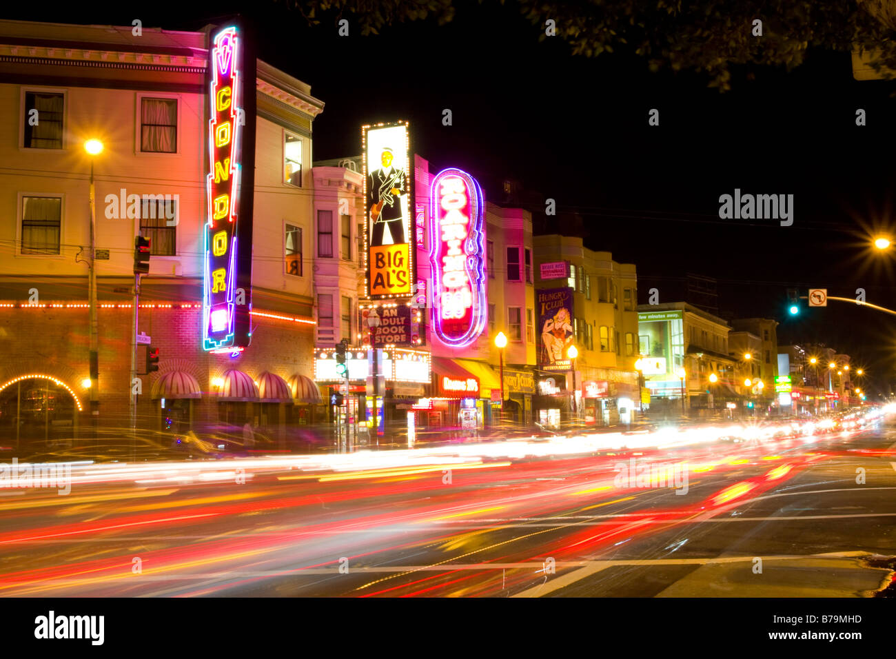 Broadway San Francisco at night USA Stock Photo Alamy