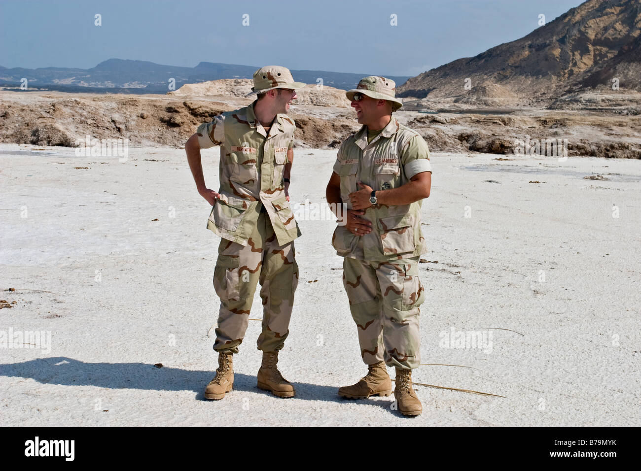 U. S. Marines at Lac Assal, Djibouti, Africa Stock Photo