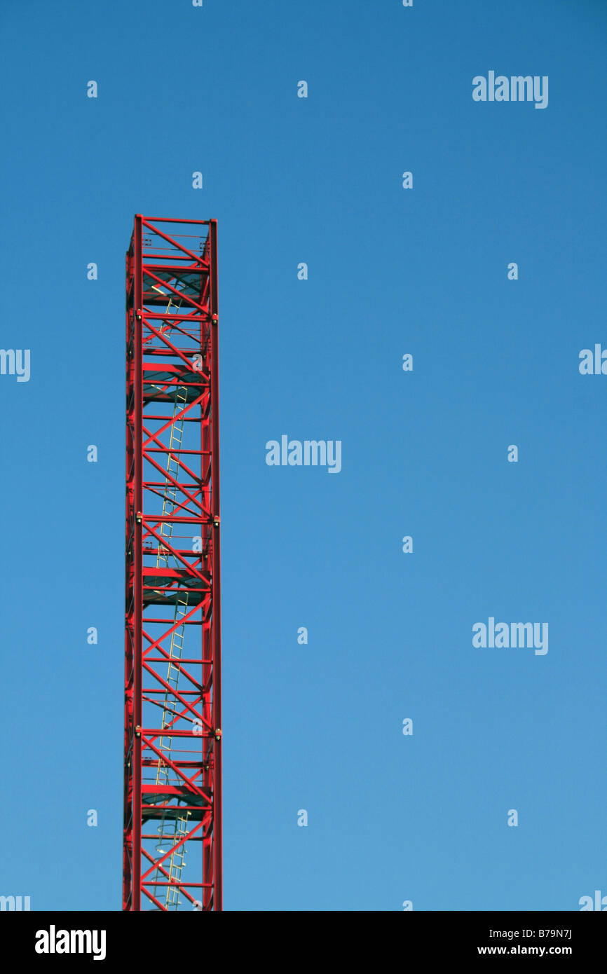 detail of dismantled red lifting crane on building site Stock Photo Alamy
