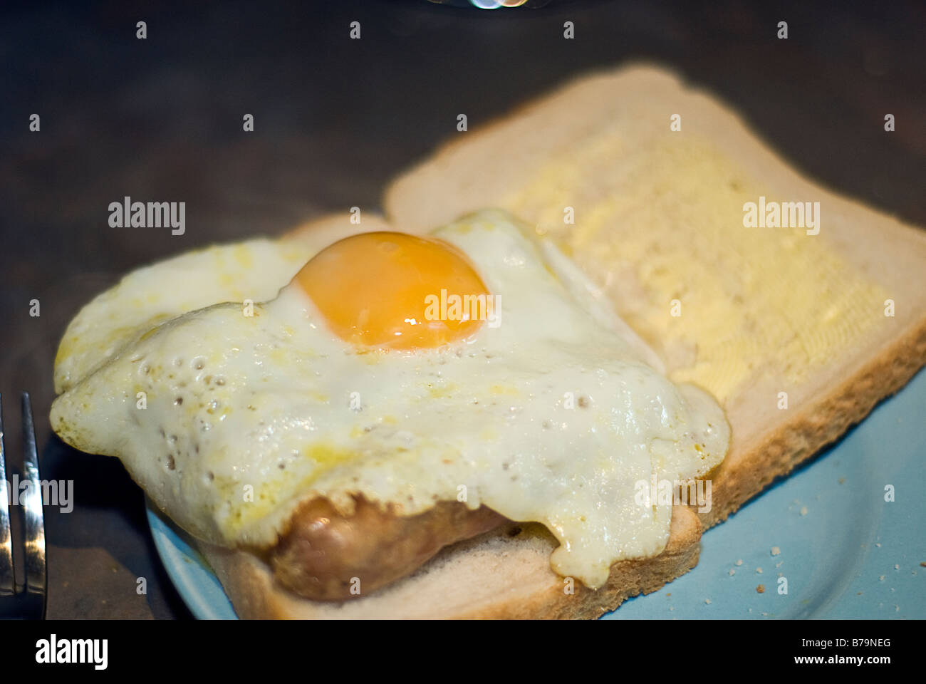 Sausage and fried egg sandwich Stock Photo Alamy