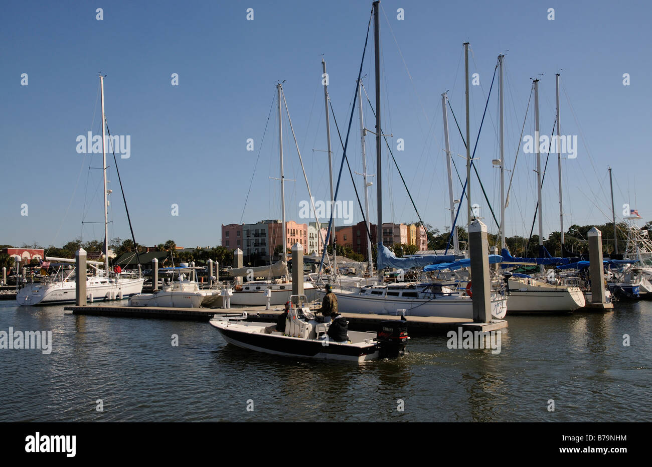 Fernandina Beach boat marina on Amelia Island Florida USA Stock Photo