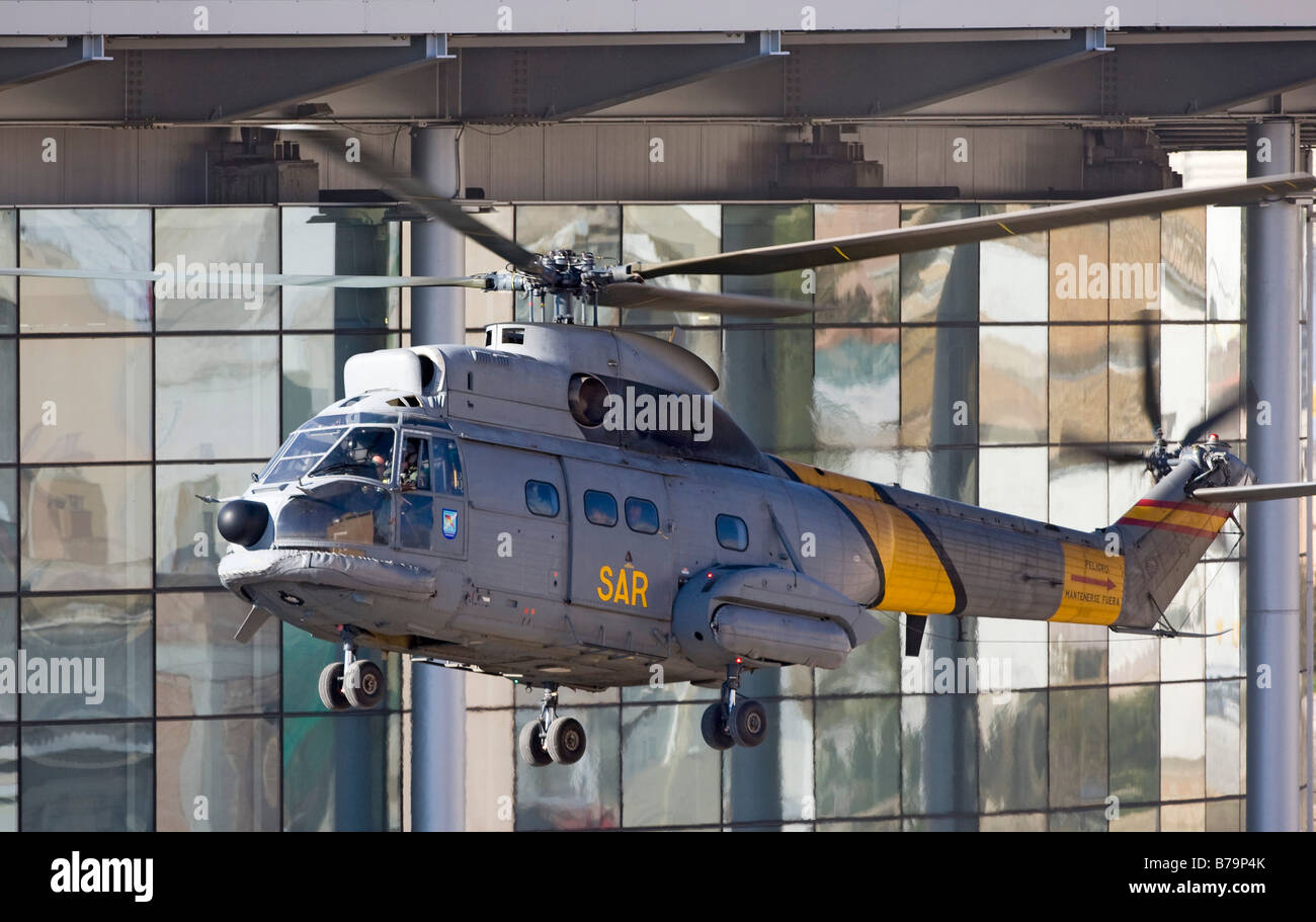 demonstration of military rescue helicopter Stock Photo