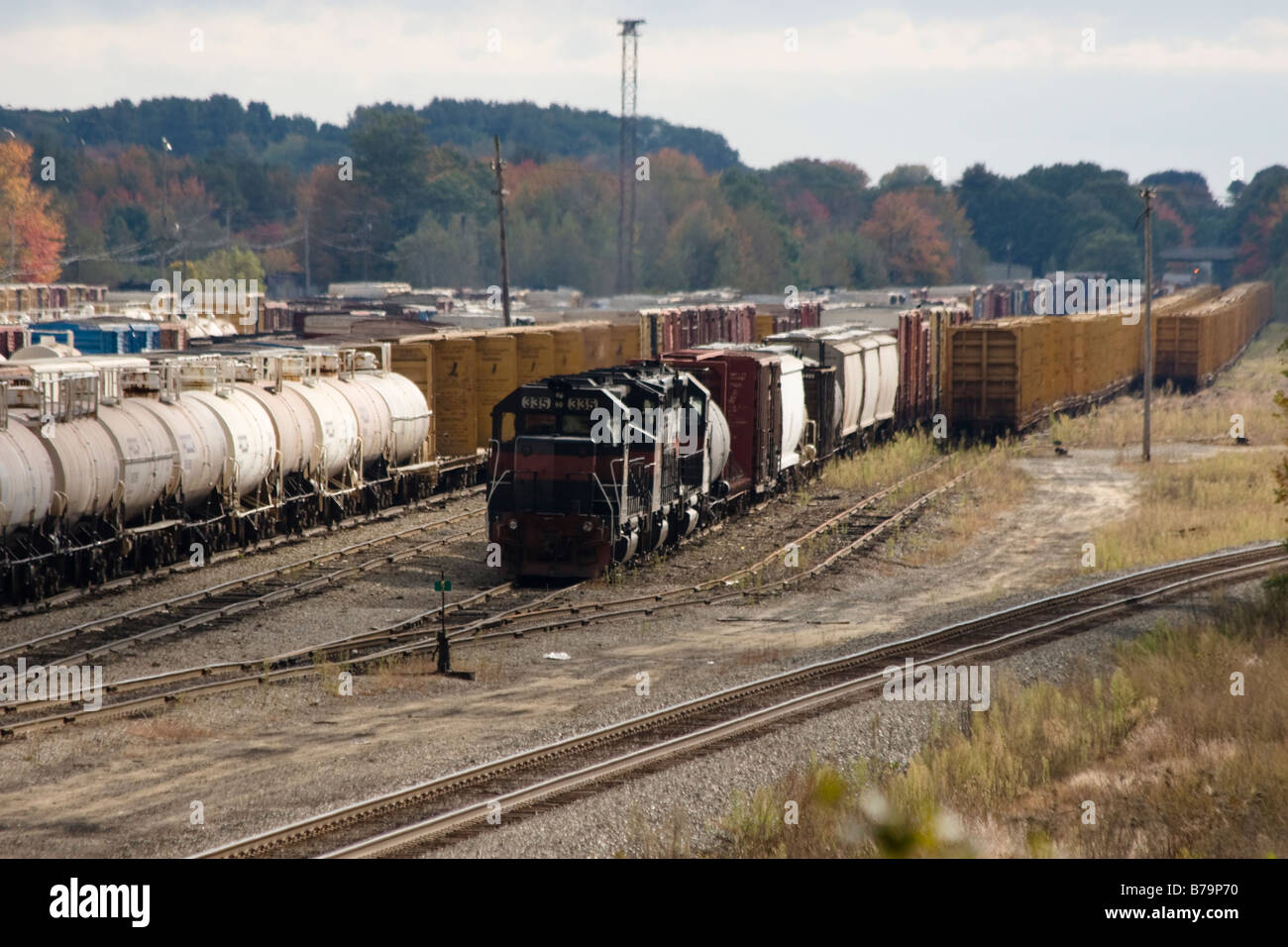 on freight train in Rigby Rail Yard South Portland ME Maine