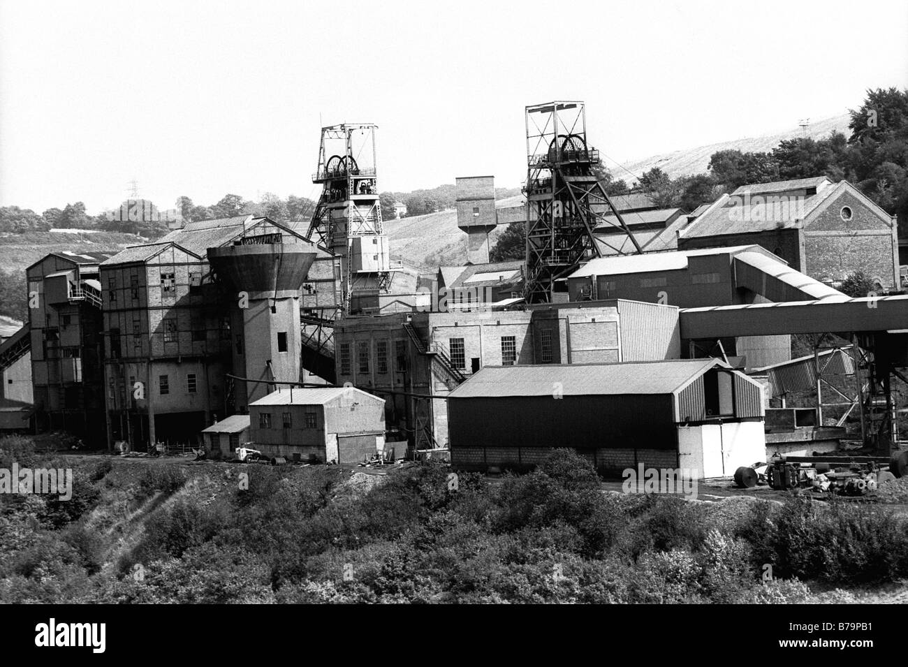 25th August 1989 View of the mining complex Oakdale Colliery South Wales the coal mine closed shortly after this photo was taken Stock Photo