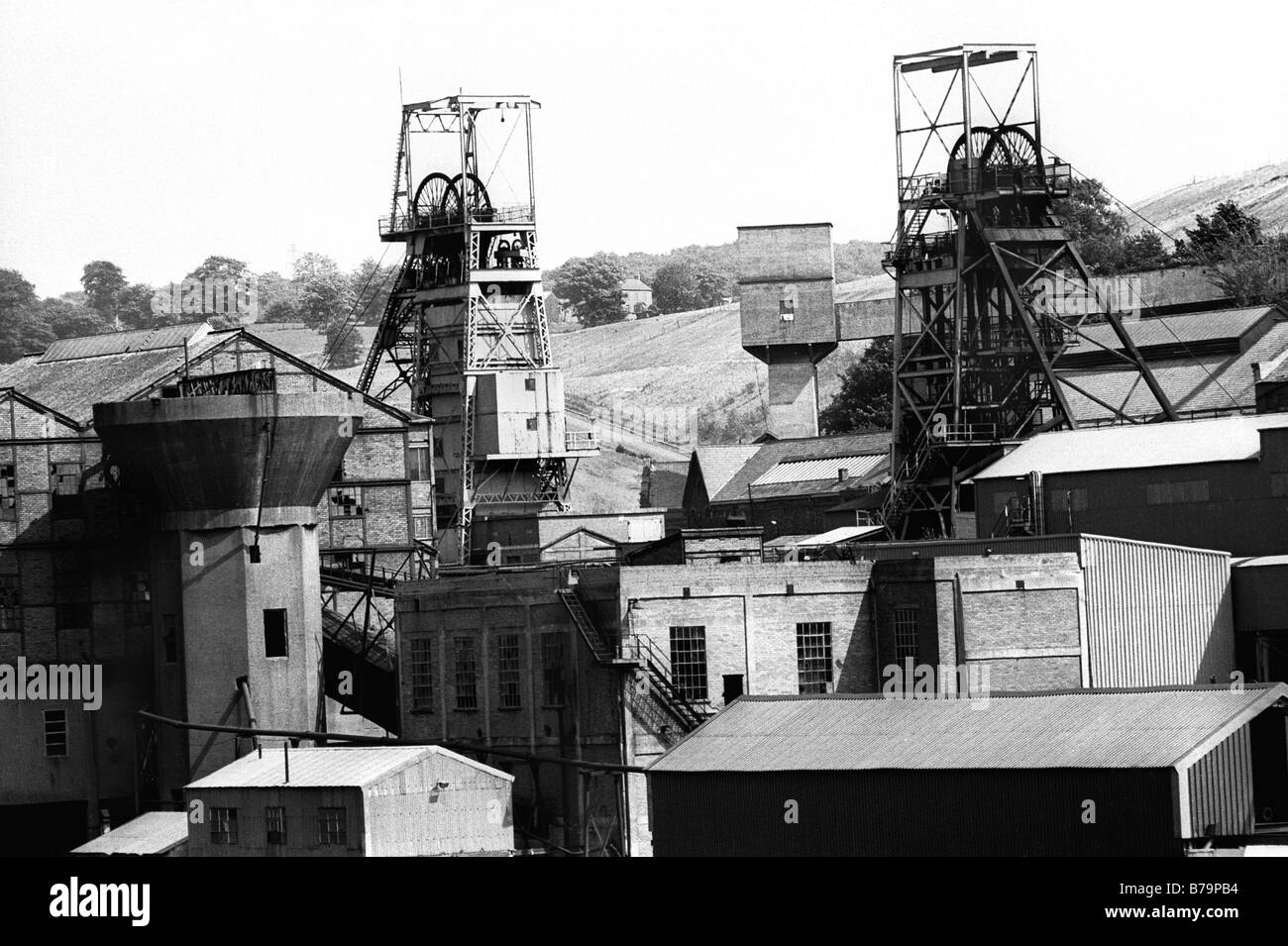 25th August 1989 View of the mining complex Oakdale Colliery South Wales the coal mine closed shortly after this photo was taken Stock Photo