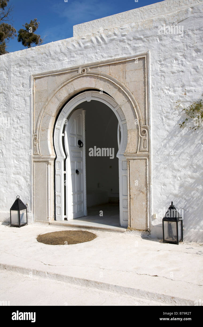 Front door and entrance to Villa Sebastian, Hammamet, Tunisia, North