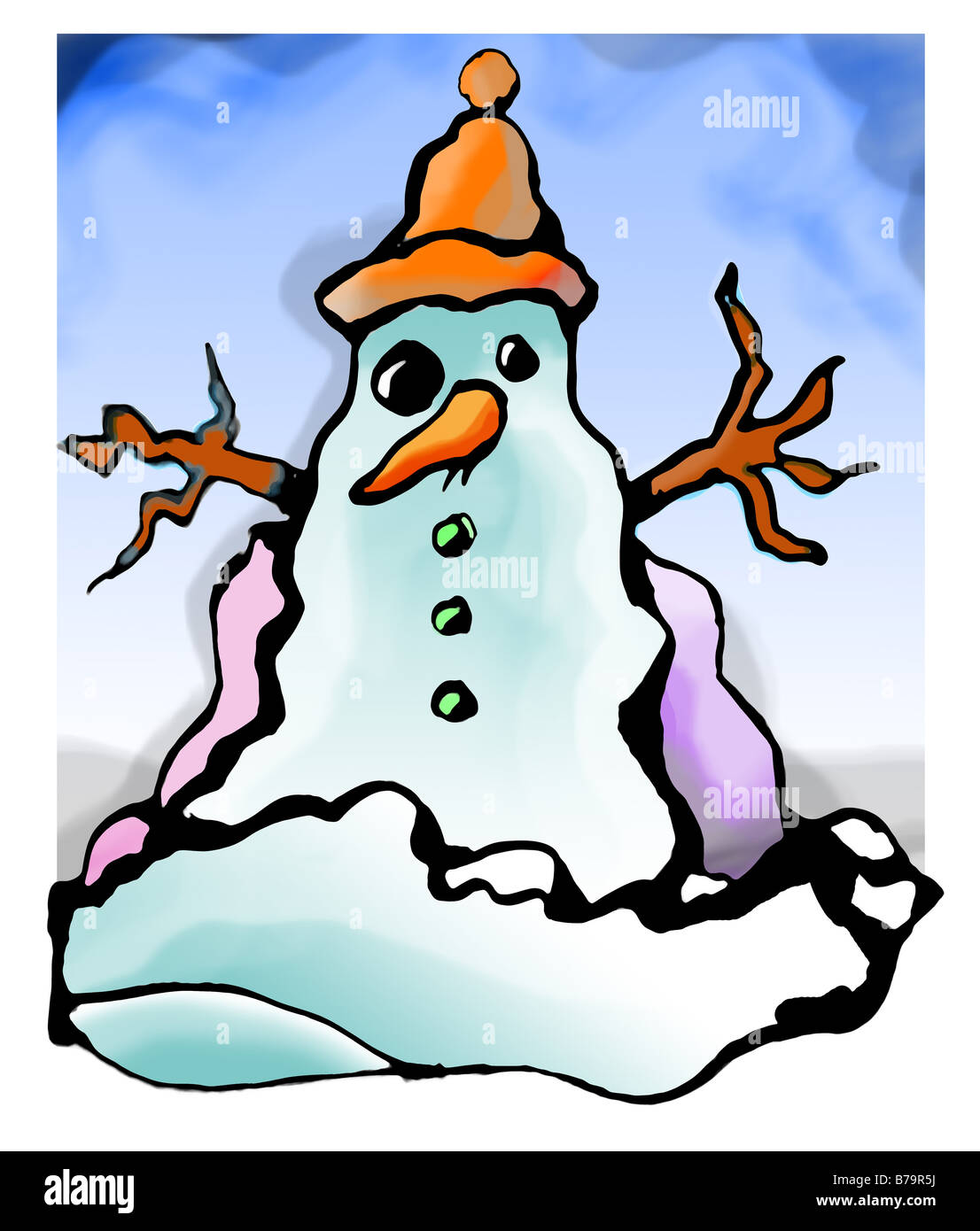 an illustration of a snowman Stock Photo - Alamy