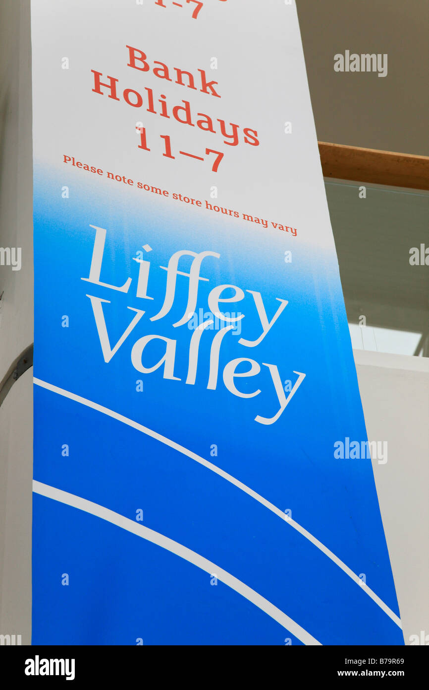 banner of Irish shopping centre Liffey Valley in Dublin Stock Photo Alamy