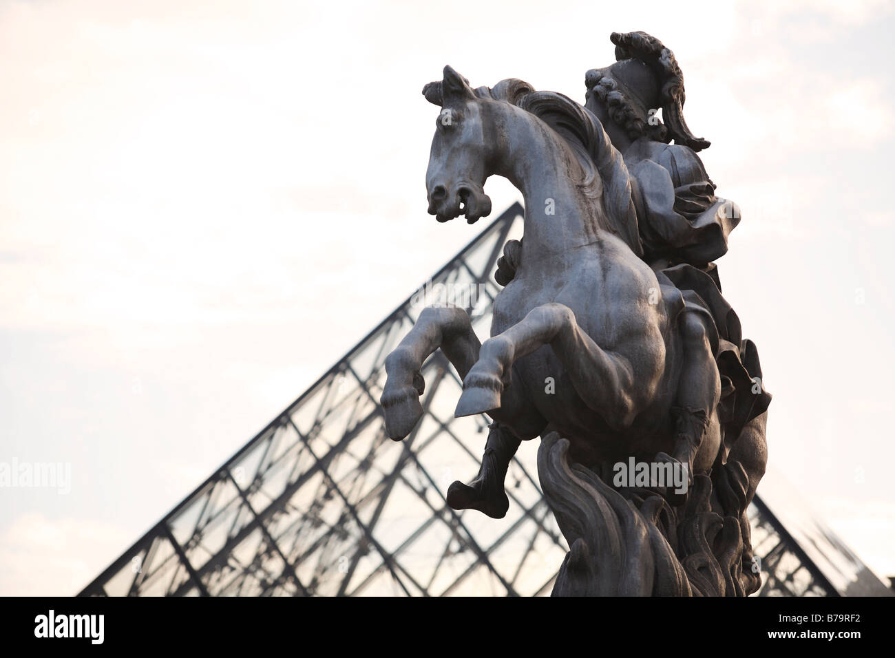 Equestrian statue by Bernini outside The Louvre, Paris Stock Photo Alamy