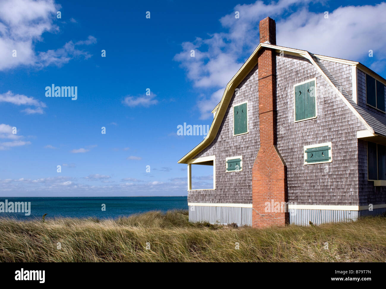 Waterfront beach cottage Truro Cape Cod Massachusetts USA Stock Photo