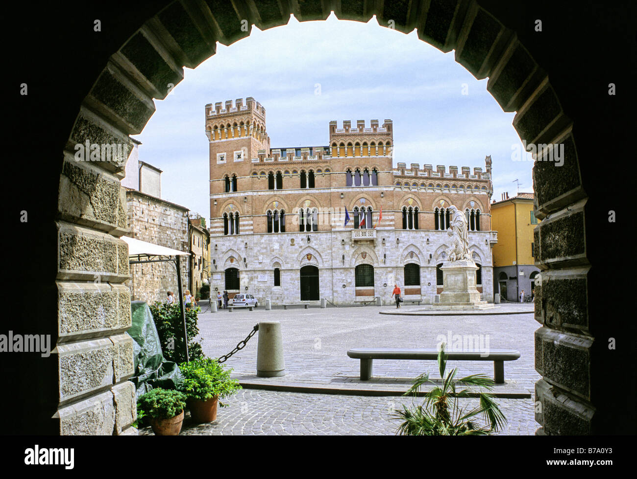 Palazzo della Provincia, Leopold II, Piazza Dante Alighieri, Grosseto, Tuscany, Italy, Europe Stock Photo
