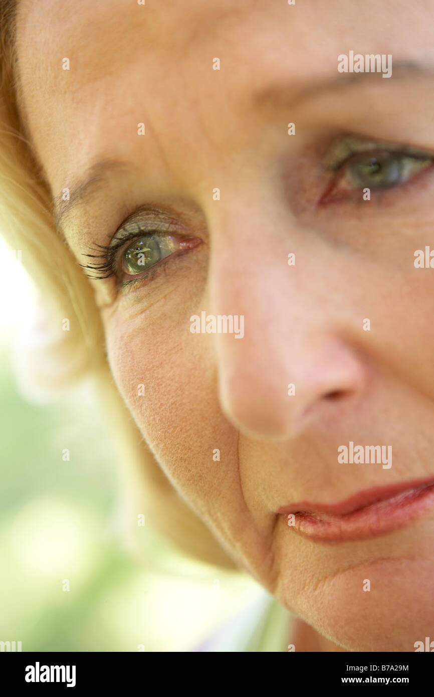 Middle Aged Woman Crying Stock Photo
