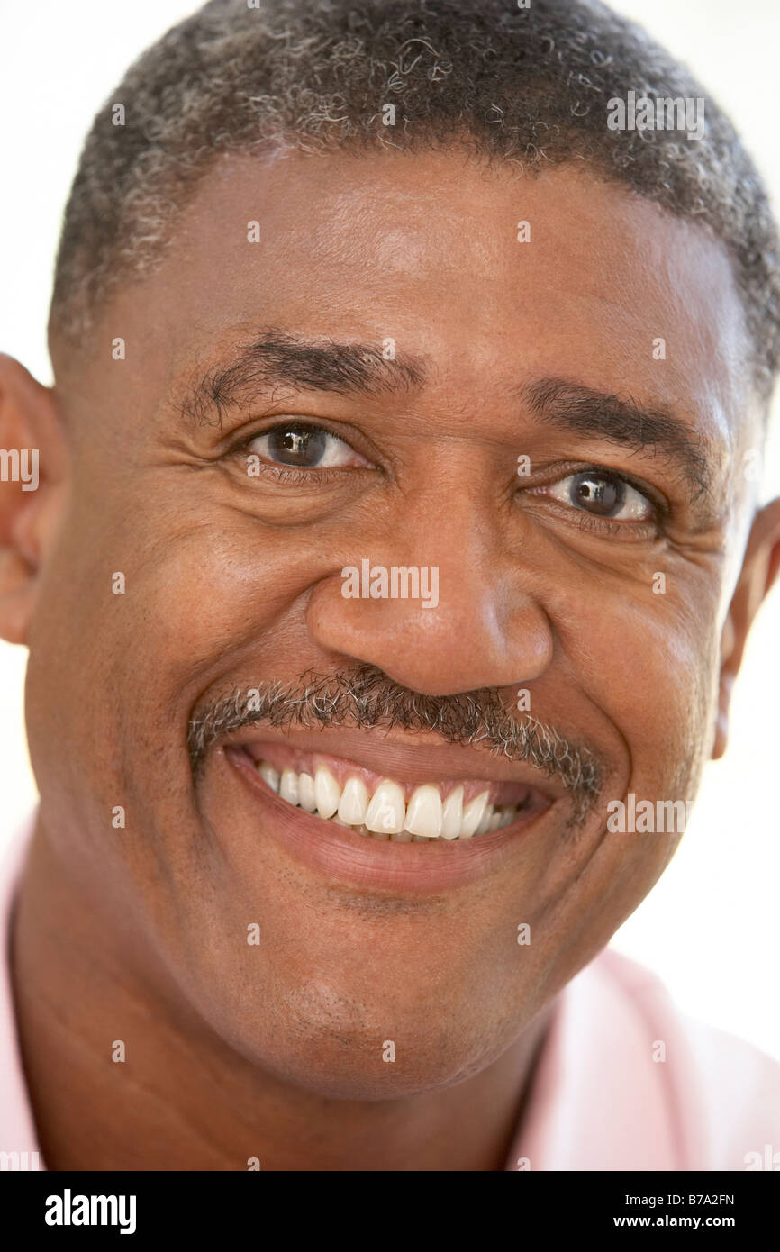 African man mustache smiling hi-res stock photography and images - Alamy
