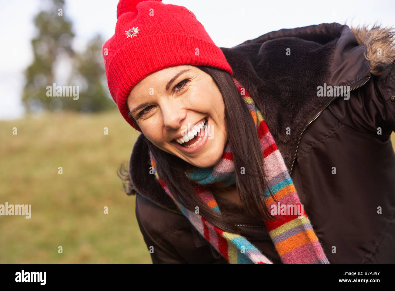 Happy portrait woman hat hi-res stock photography and images - Alamy