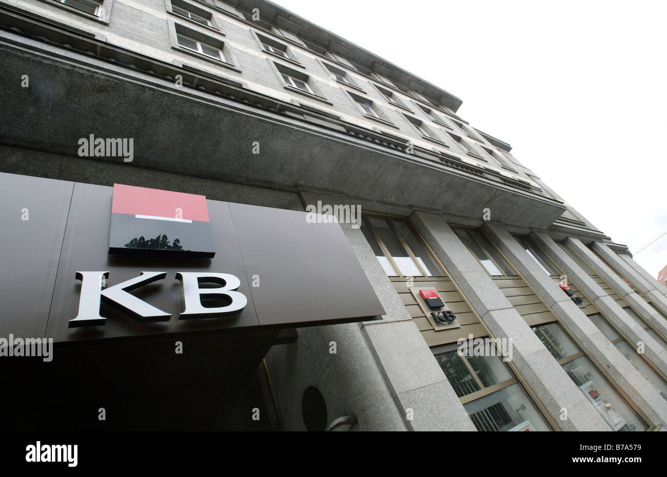 Headquarters of the Komercni Banka KB bank in Prague, Czech Republic, Europe Stock Photo