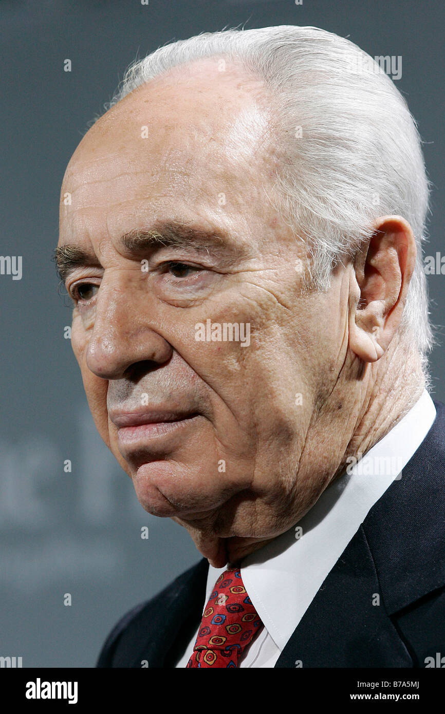 Shimon Peres, Israel, Deputy Prime Minister of Israel and Nobel Peace Prize winner, in Passau, Bavaria, Germany, Europe Stock Photo