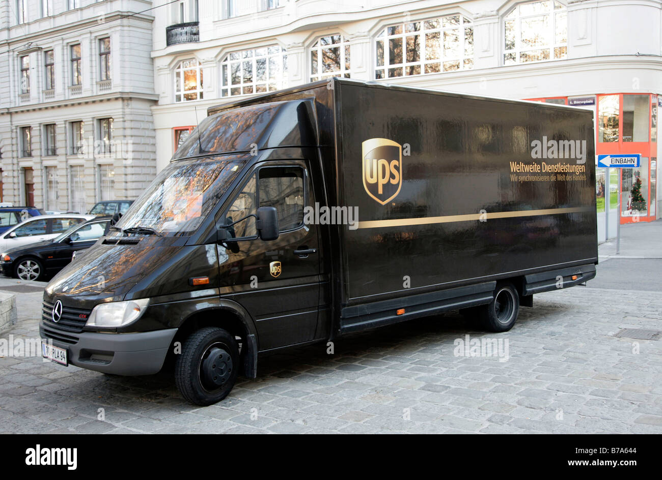 United Parcel Service, UPS vehicle, courier service, Vienna, Austria