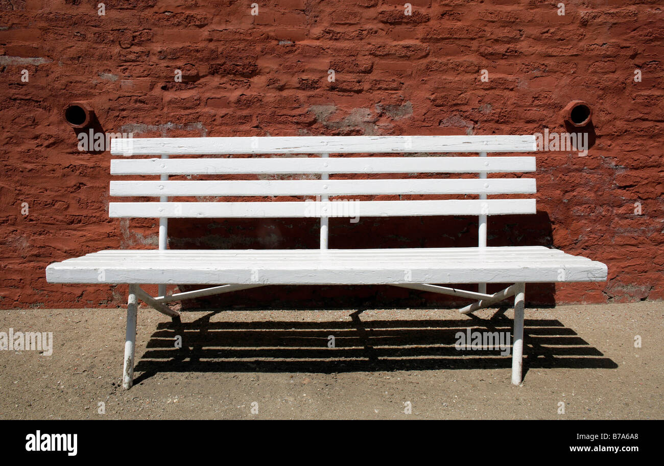 Bench in the royal vineyards, Mala Strana Gardens, Prague, Czech Republic, Europe Stock Photo
