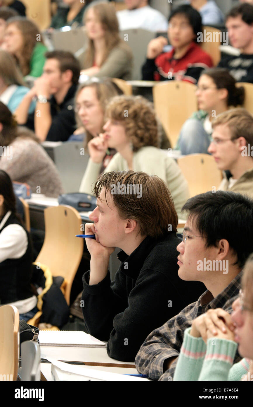 Students in the lecture theater, faculty for mechanical engineering, Technical University of Munich, in Garching, Bavaria, Germ Stock Photo