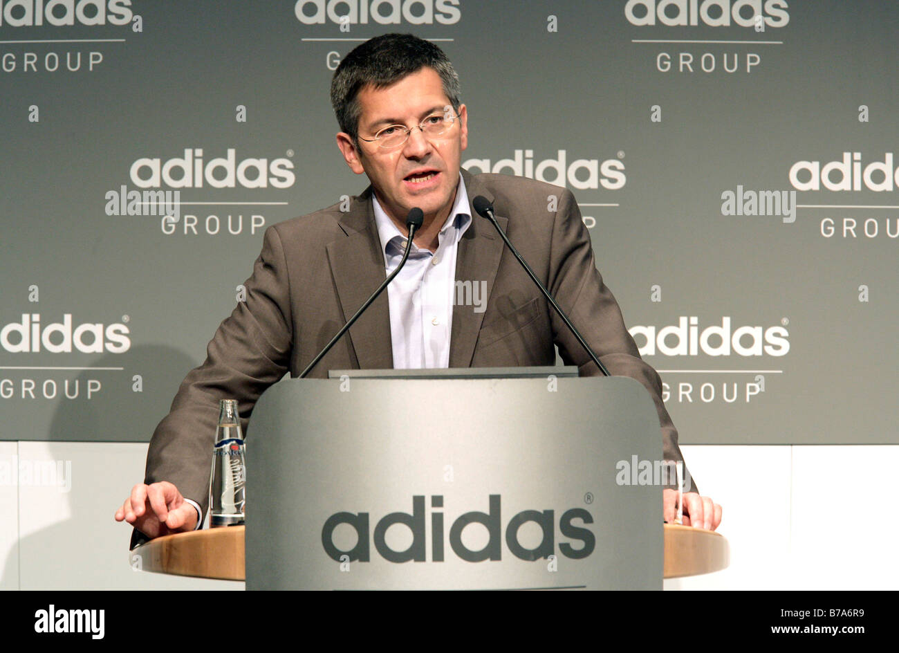 Herbert Hainer, chairman of the Adidas AG, at the press conference on financial statements on the 05.03.2008 in Herzogenaurach, Stock Photo