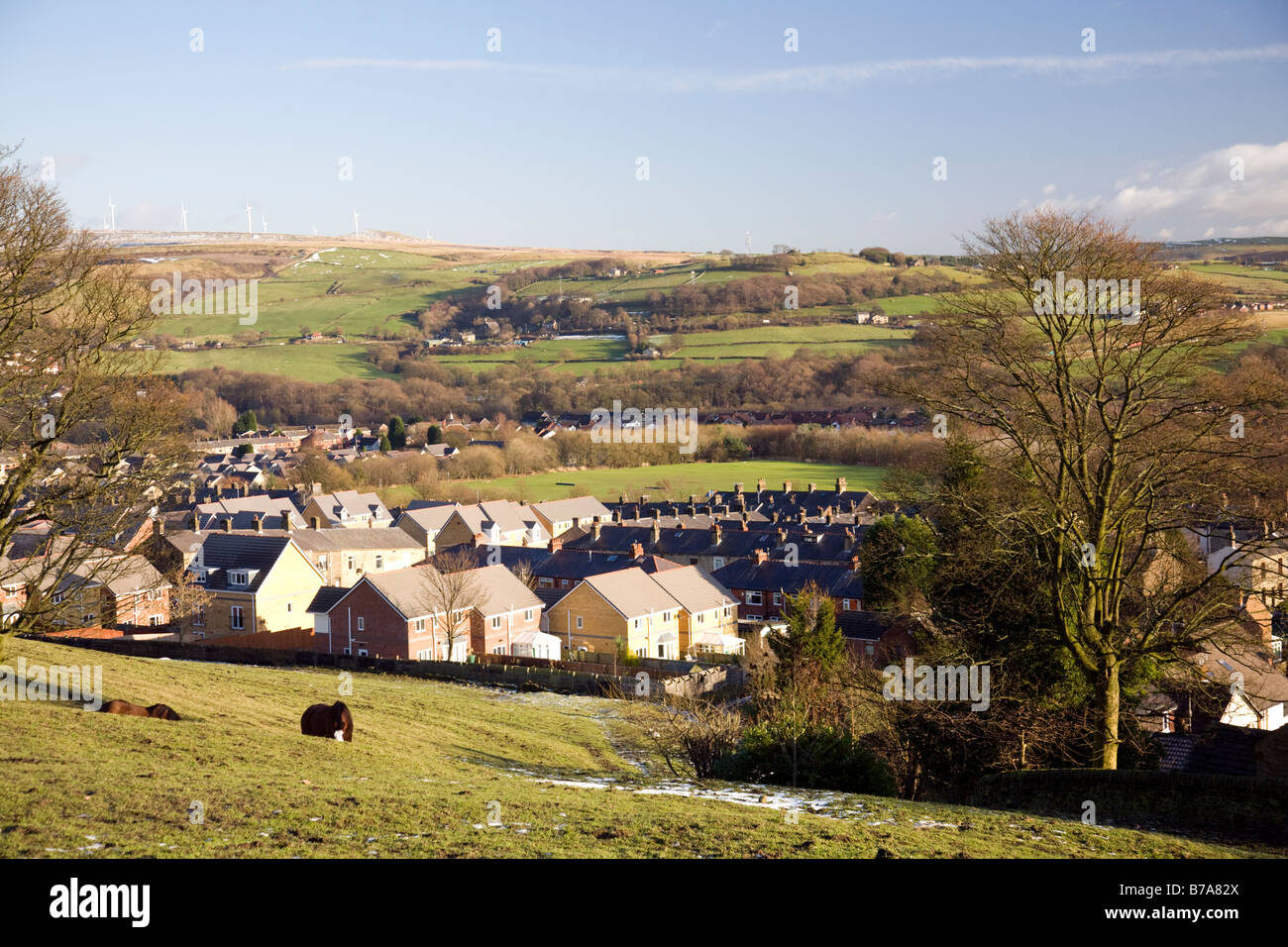 lancashire countryside around Ramsbottom on a sunny winters day,England,Uk Stock Photo